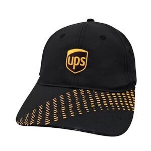 UPS Hat K-Products Black Official Logo Driver‎ Uniform Gold Dash Brim Strapback